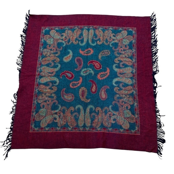 özer tekstil Accessories - Paisley colorful square Shaw scarf made in turkey